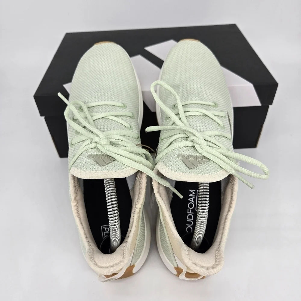 New adidas Cloudfoam Pure 'Linen Green Gum' Women's Running Shoes Size 8.5